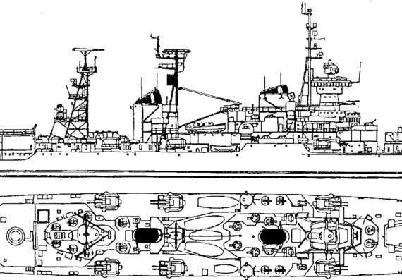 Корабль СССР Zhdanov [Sverdlov-class Cruiser] (1973) - чертежи, габариты, рисунки